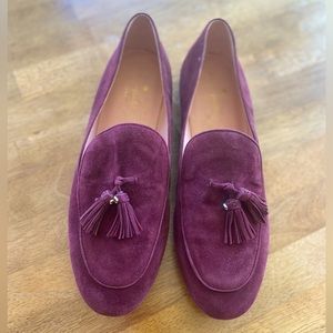 Kate Spade New York | Crysta cherry wood loafers | Suede with tassels | size 9.5